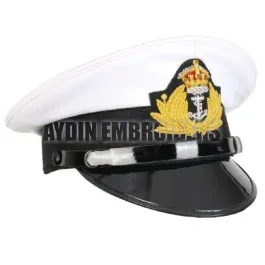 WW2 British Royal Navy White Visor Cap