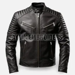 Men’s Harvey Black Cafe Racer Leather Jacket